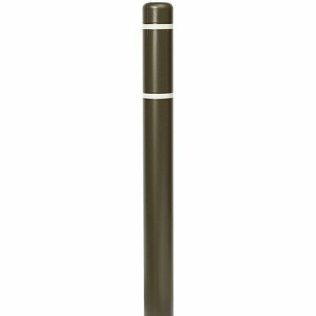 INNOPLAST BollardGard 4 11/16'' x 52'' Brown Bollard Cover with White Reflective Stripes BC452BNW 269BC452BNW